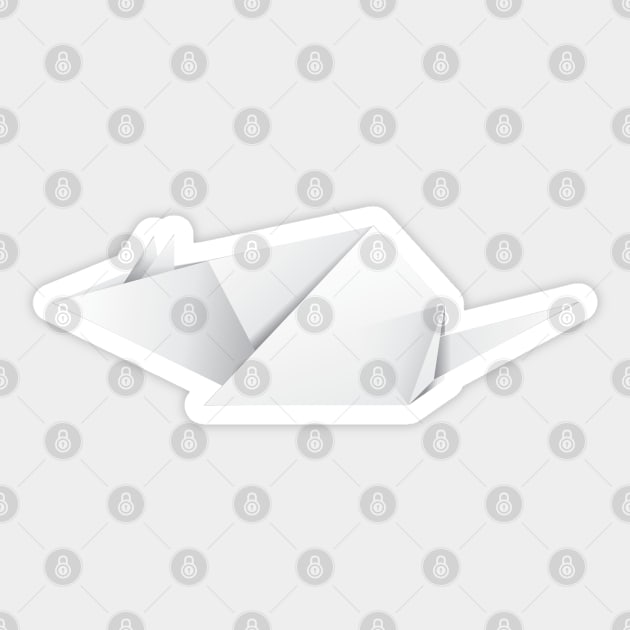 White paper origami rat Sticker by AnnArtshock